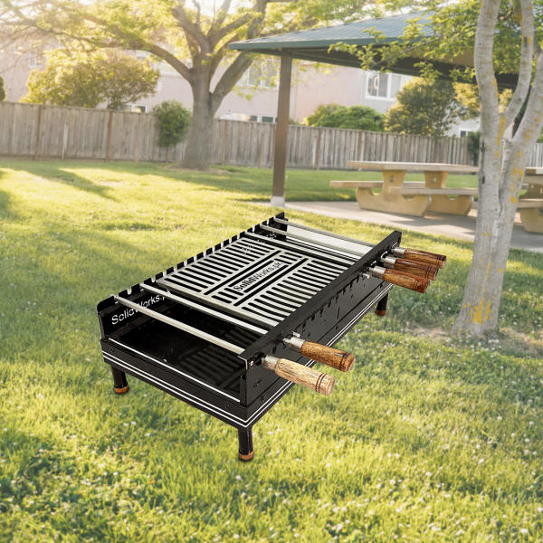 Self-rotating BBQ pit Basic Unit PR-001