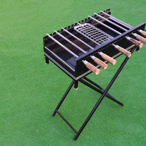 Self-Rotating BBQ Pit with Foldable Stand PR-002