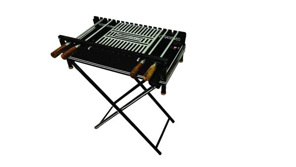 Self-Rotating BBQ Pit with Foldable Stand PR-002