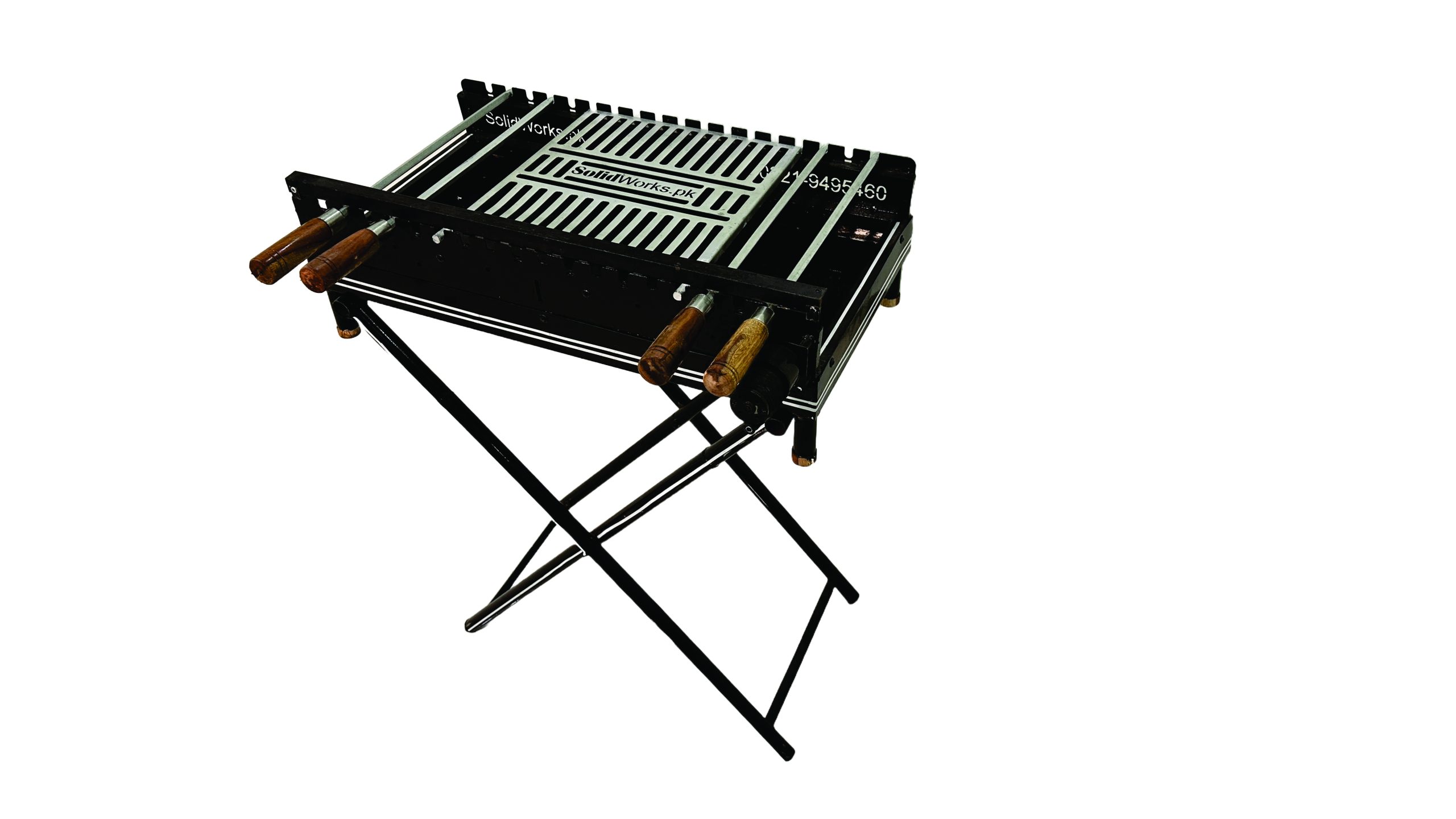 Self-Rotating BBQ Pit with Foldable Stand PR-002